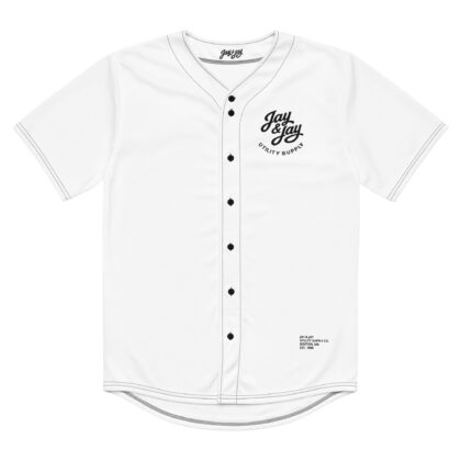 recycled baseball jersey jay and jay front view